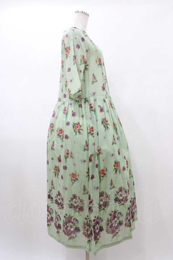 画像3: Jane Marple Dans Le Salon / Viola gardenラウンドカラードレス  シトロングリーン H-26-01-25-1019-JM-OP-KB-ZH (3)