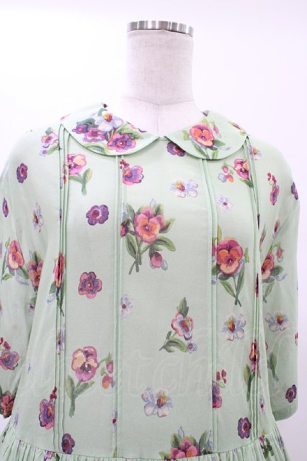 画像4: Jane Marple Dans Le Salon / Viola gardenラウンドカラードレス  シトロングリーン H-26-01-25-1019-JM-OP-KB-ZH (4)