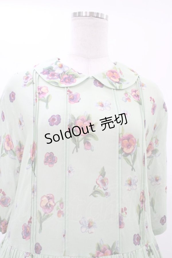 画像4: Jane Marple Dans Le Salon / Viola gardenラウンドカラードレス  シトロングリーン H-26-01-25-1019-JM-OP-KB-ZH (4)