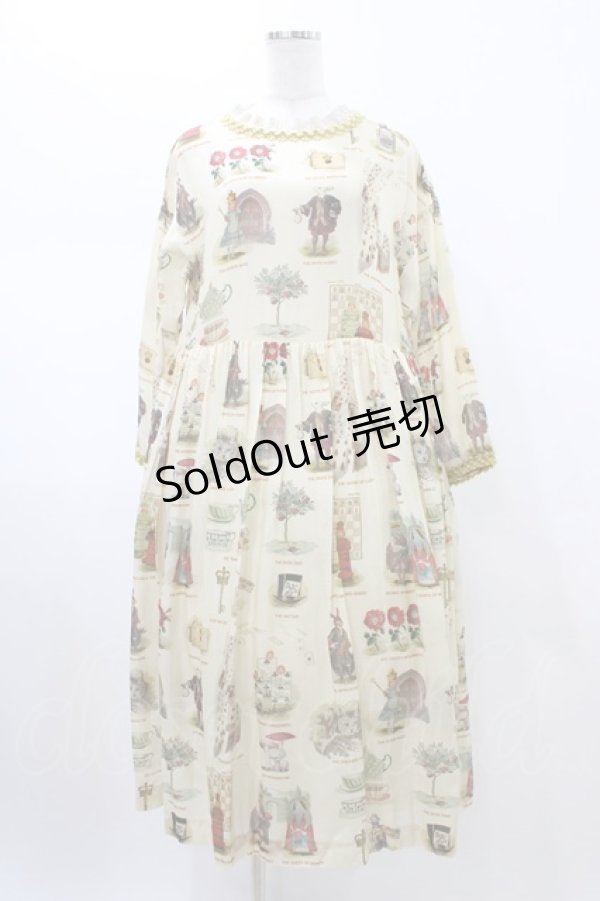 画像1: Jane Marple / Alice's dictionaryタブリエドレス  アイボリー×マスタード H-26-01-25-1021-JM-OP-KB-ZH (1)