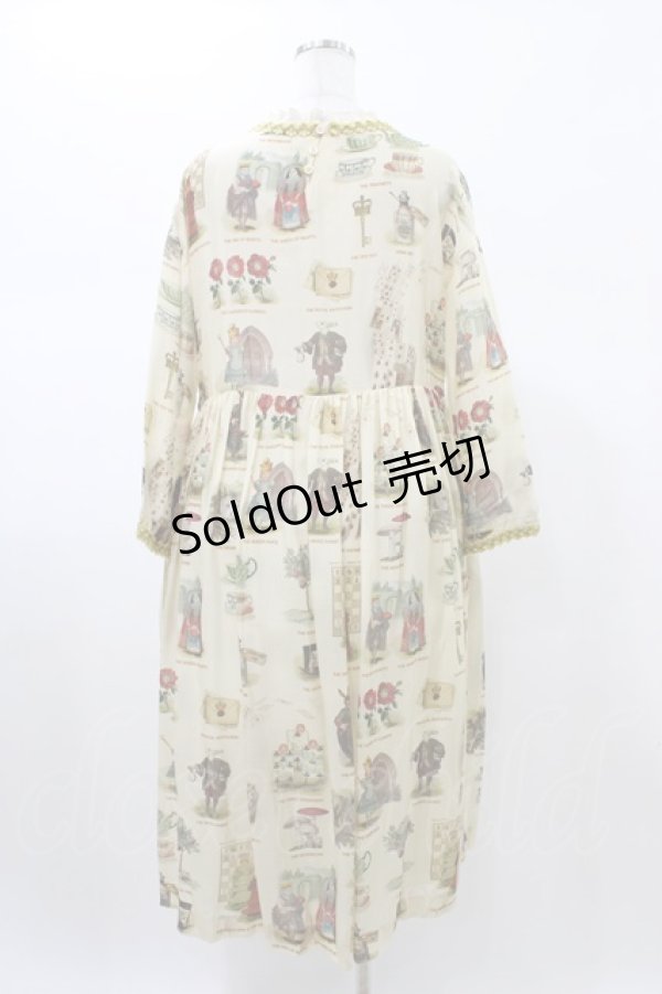 画像2: Jane Marple / Alice's dictionaryタブリエドレス  アイボリー×マスタード H-26-01-25-1021-JM-OP-KB-ZH (2)