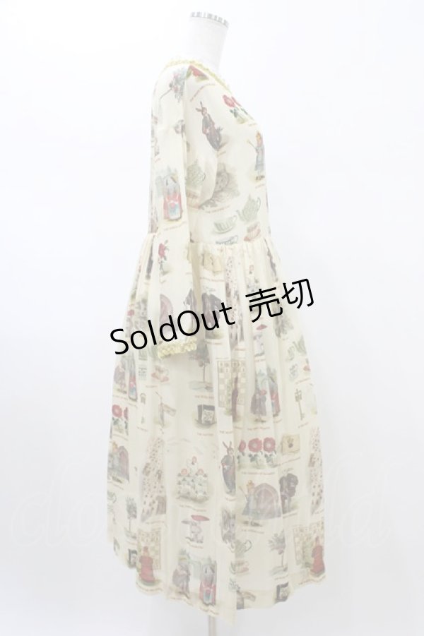 画像3: Jane Marple / Alice's dictionaryタブリエドレス  アイボリー×マスタード H-26-01-25-1021-JM-OP-KB-ZH (3)