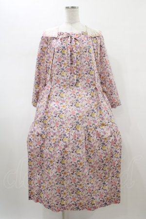 画像: Jane Marple Dans Le Salon / Gouache gardenのタブリエドレス  ピンク H-26-01-25-1022-JM-OP-KB-ZH