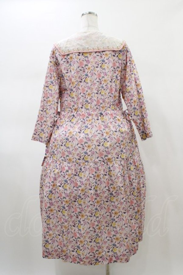 画像2: Jane Marple Dans Le Salon / Gouache gardenのタブリエドレス  ピンク H-26-01-25-1022-JM-OP-KB-ZH (2)