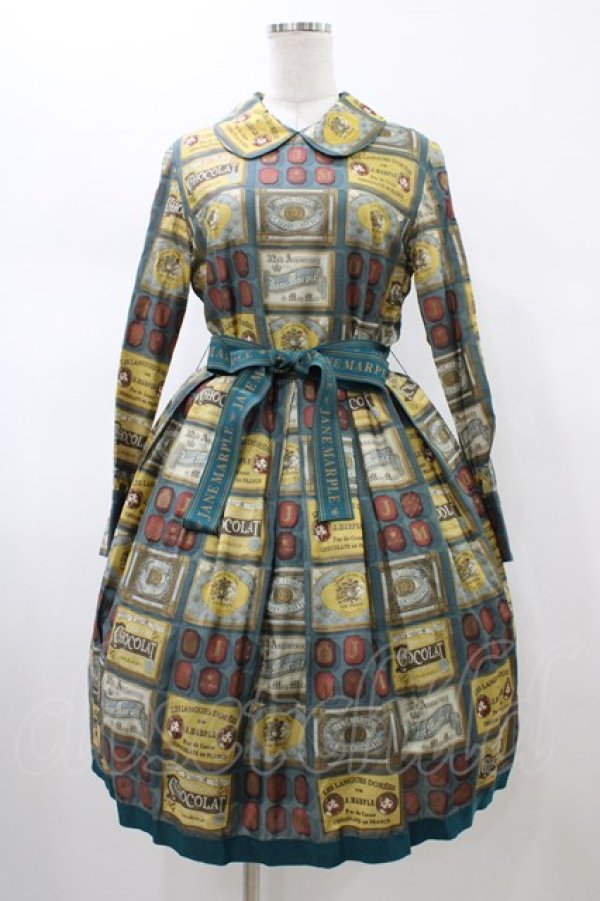 画像1: Jane Marple / Chocolat classiqueのワンピース  グリーン H-26-01-25-1024-JM-OP-KB-ZH (1)