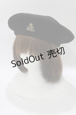 画像: Jane Marple / ロゴエンブレムウールベレー  ブラック H-26-01-25-056-JM-AC-KB-ZH