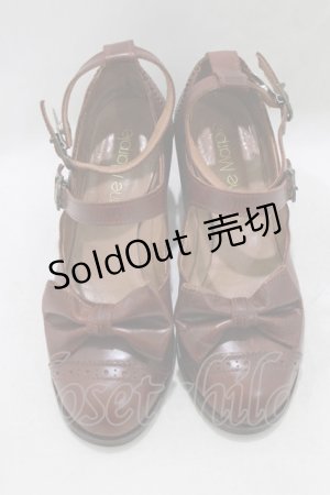 画像: Jane Marple / トゥリボンのWストラップシューズ L ダークブラウン H-26-01-25-059-JM-SH-KB-ZH