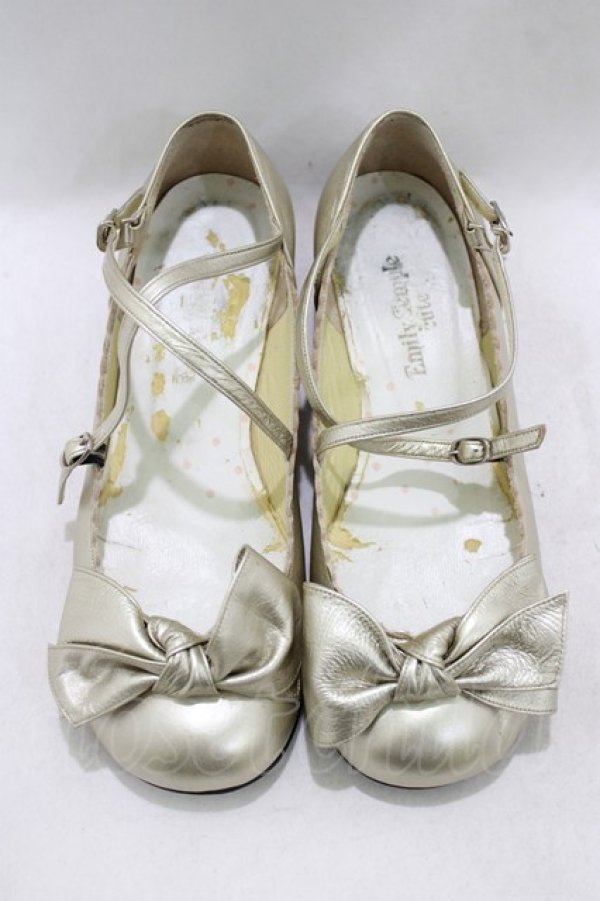 画像1: Shirley Temple / リボンストラップシューズ 24.5cm ゴールド H-26-01-25-060-ET-SH-KB-ZH (1)