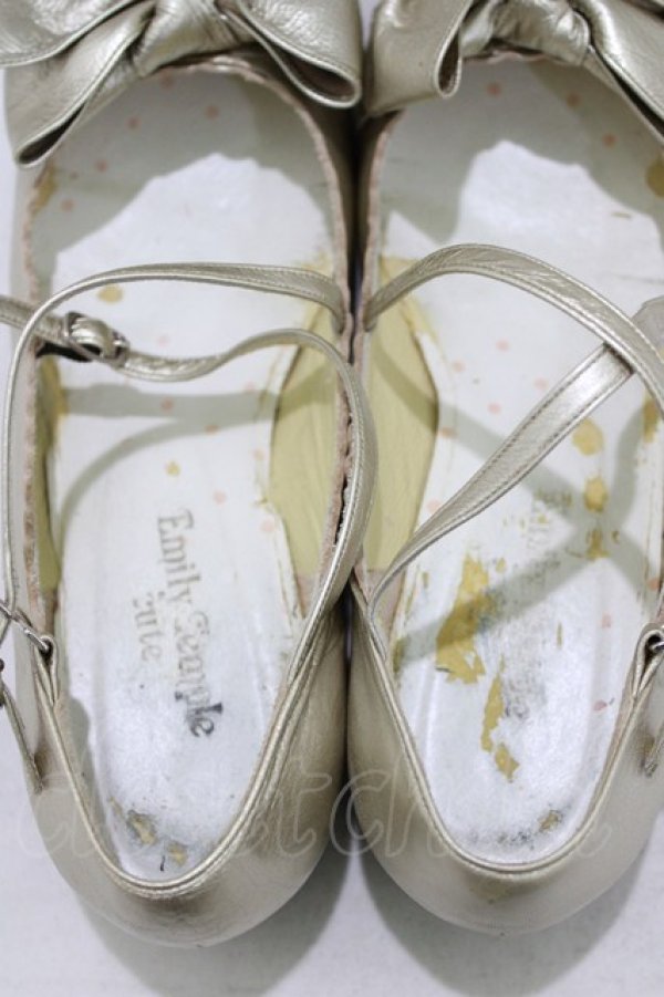 画像3: Shirley Temple / リボンストラップシューズ 24.5cm ゴールド H-26-01-25-060-ET-SH-KB-ZH (3)