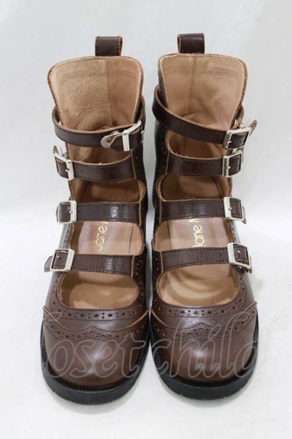 画像1: Jane Marple / 4ストラップシューズ S ブラウン H-26-01-25-064-JM-SH-KB-ZH (1)