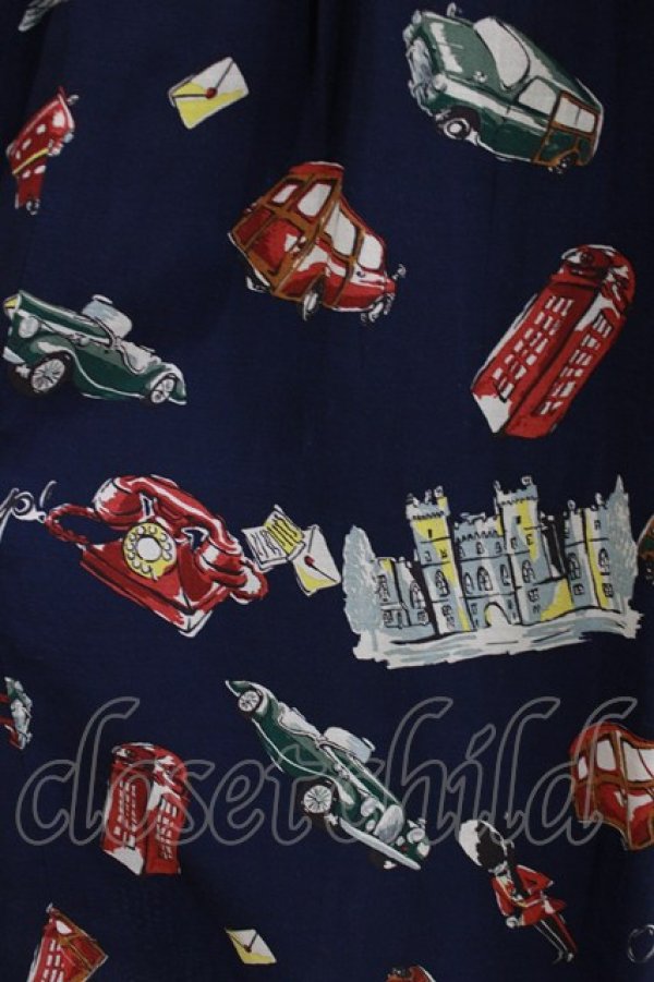 画像4: Jane Marple Dans Le Salon / The good oldフリルヨークドレス  ネイビー H-26-01-25-006-JM-OP-KB-ZH (4)