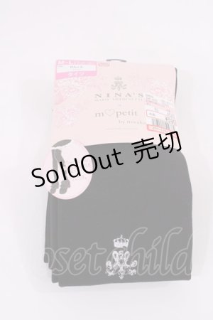 画像: m petit by misako / ECAMタイツNIロゴキモウ M~L ブラック H-26-01-25-2002-LO-ZA-NS-ZH