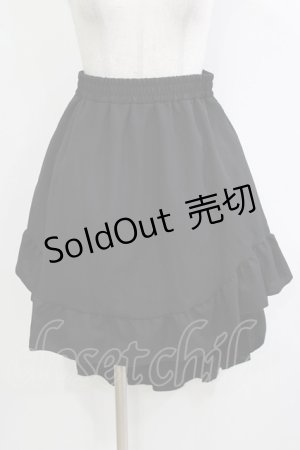 画像: MARBLE / 前ミニ後ひざ下スカート M-L 黒 H-26-01-25-017-GO-SK-KB-ZH