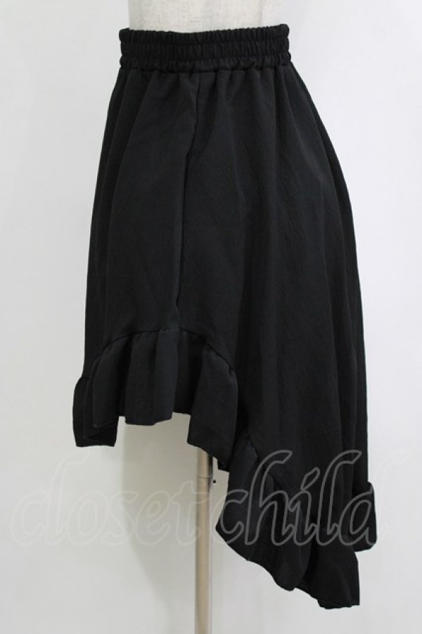 画像2: MARBLE / 前ミニ後ひざ下スカート M-L 黒 H-26-01-25-017-GO-SK-KB-ZH (2)