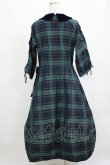 画像3: Jane Marple Dans Le Salon / メモリアルチェックベルベットカラードレス  グリーン×ネイビー H-26-01-25-002-JM-OP-KB-ZH (3)
