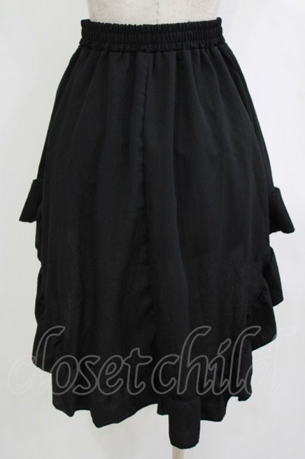 画像3: MARBLE / 前ミニ後ひざ下スカート M-L 黒 H-26-01-25-017-GO-SK-KB-ZH (3)