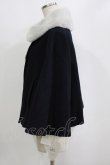 画像2: Jane Marple / Lamb melton fur collar cape jacket  ネイビー×シルバーグレー H-26-01-25-020-JM-JA-KB-ZH (2)