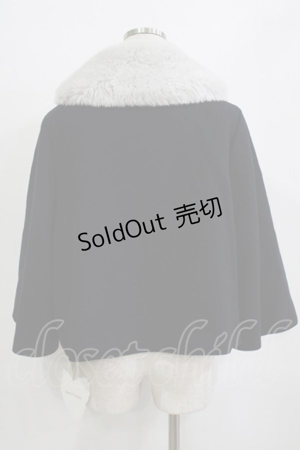 画像3: Jane Marple / Lamb melton fur collar cape jacket  ネイビー×シルバーグレー H-26-01-25-020-JM-JA-KB-ZH (3)