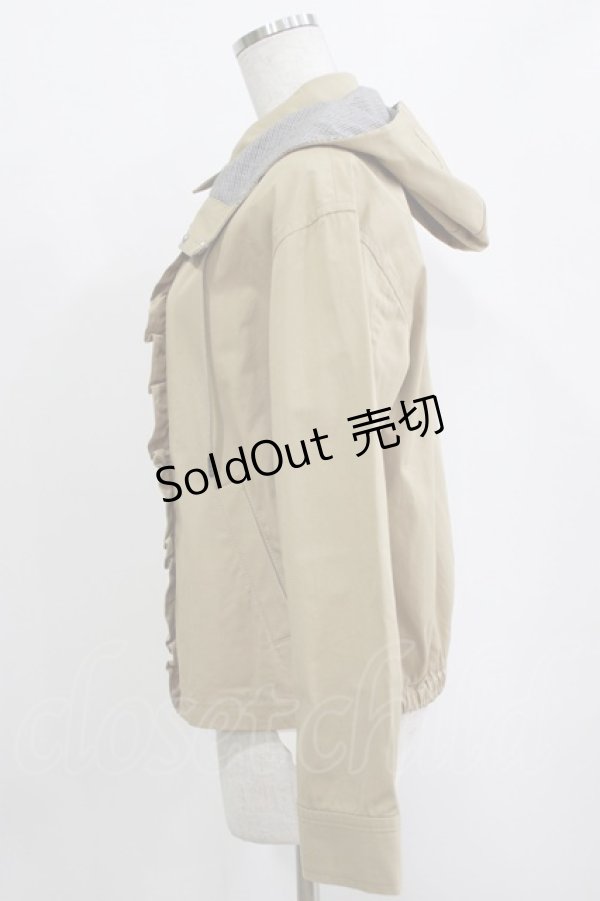 画像2: Jane Marple / CORDURA twill hooded blouson  beige×monotone check H-26-01-25-021-JM-JA-KB-ZH (2)