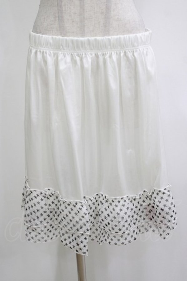 画像1: MARBLE / スターフリルペチコート M-3L 白 H-26-01-25-022-GO-SK-KB-ZH (1)