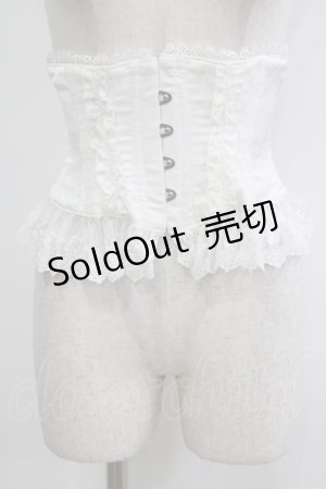 画像: ATELIER PIERROT / Frill Short Corset コルセット  白 H-26-01-25-023-EL-TO-KB-ZH