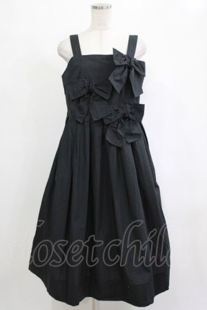 画像: Jane Marple / Front ribbon strap dress  ブラック H-26-01-25-003-JM-OP-KB-ZH