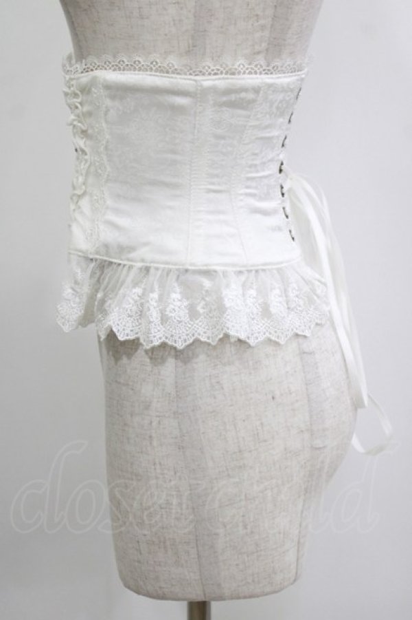 画像2: ATELIER PIERROT / Frill Short Corset コルセット  白 H-26-01-25-023-EL-TO-KB-ZH (2)