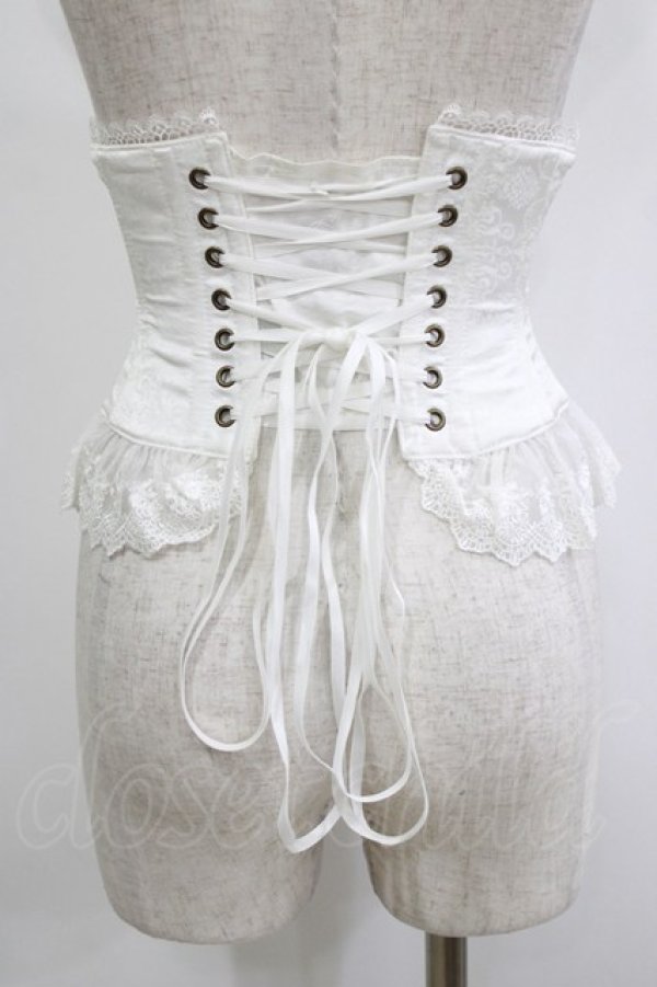 画像3: ATELIER PIERROT / Frill Short Corset コルセット  白 H-26-01-25-023-EL-TO-KB-ZH (3)