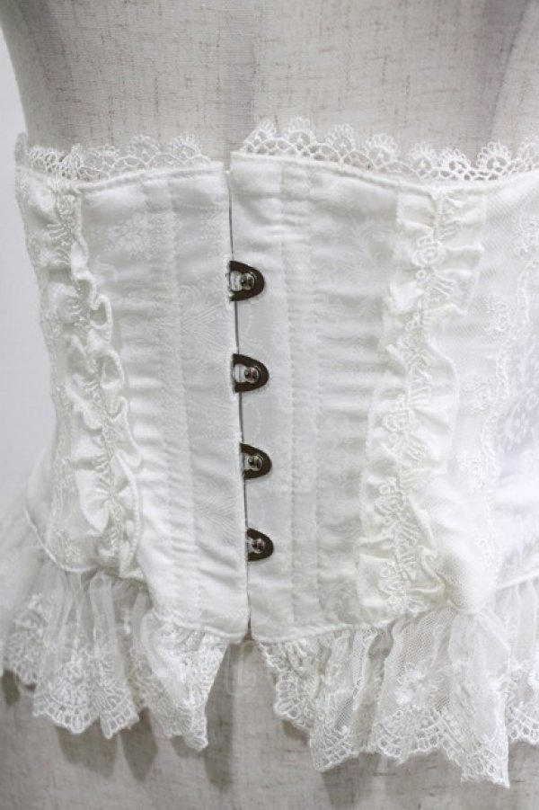 画像4: ATELIER PIERROT / Frill Short Corset コルセット  白 H-26-01-25-023-EL-TO-KB-ZH (4)