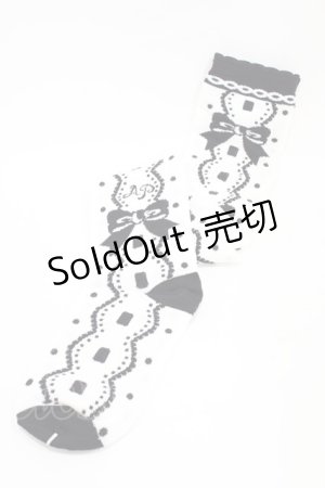 画像: Angelic Pretty / キャンパスGirl Setのオーバーニー  オフ/ブラック H-26-01-26-004-AP-ZA-NS-ZH