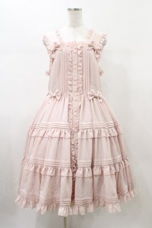 画像: metamorphose / 【プラスサイズ】ピンタックティアードジャンパースカート プラスサイズ ピンク H-26-01-26-039-ME-OP-NS-ZH