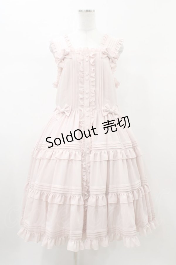 画像1: metamorphose / 【プラスサイズ】ピンタックティアードジャンパースカート プラスサイズ ピンク H-26-01-26-039-ME-OP-NS-ZH (1)