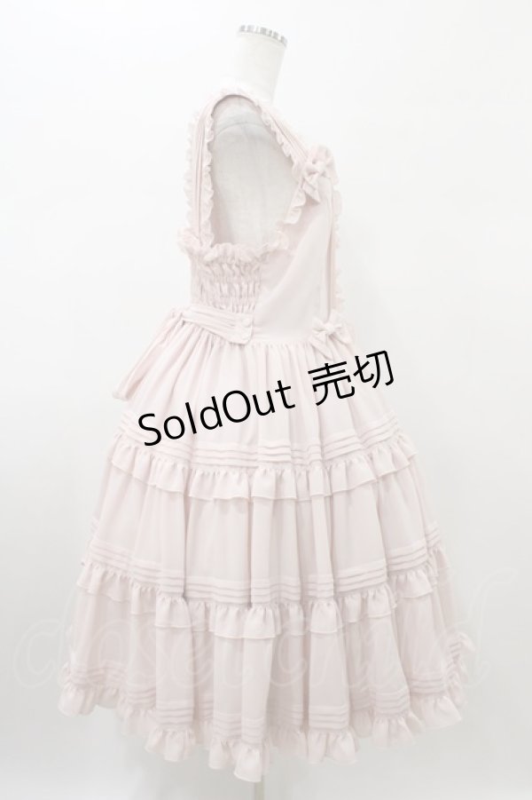 画像3: metamorphose / 【プラスサイズ】ピンタックティアードジャンパースカート プラスサイズ ピンク H-26-01-26-039-ME-OP-NS-ZH (3)