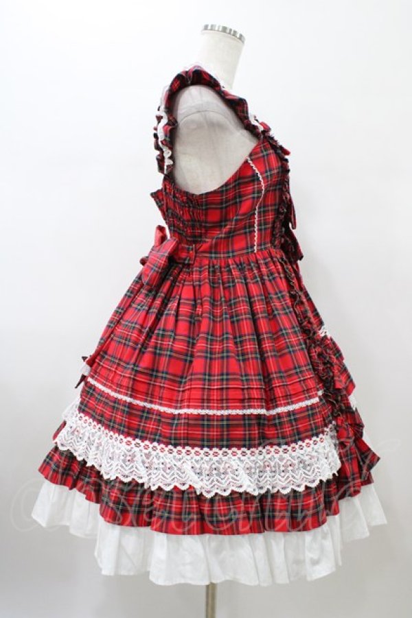 画像3: Angelic Pretty / Sweetフリルジャンパースカート(タータン)  レッド H-26-01-26-040-AP-OP-NS-ZH (3)
