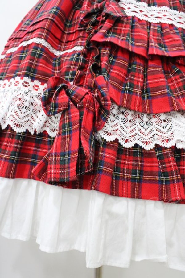 画像5: Angelic Pretty / Sweetフリルジャンパースカート(タータン)  レッド H-26-01-26-040-AP-OP-NS-ZH (5)