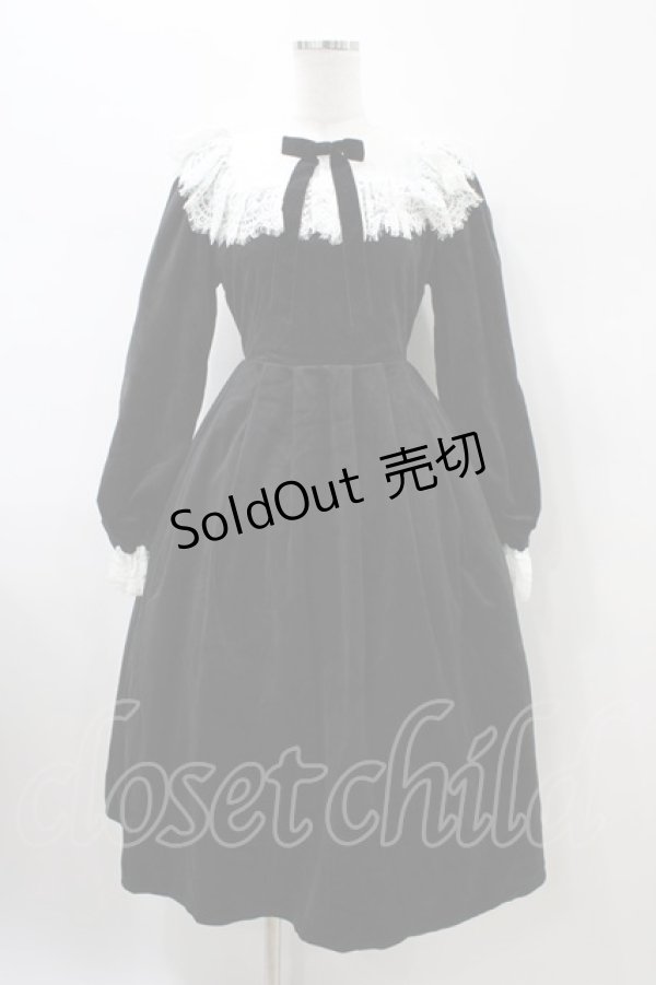 画像1: axes femme kawaii / ベロアワンピース M ブラック H-26-01-26-046-AX-OP-NS-ZH (1)