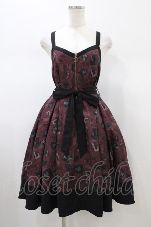 画像1: axes femme POETIQUE / ディズニーヴィランズ/ワンピース M ワイン H-26-01-26-051-AX-OP-NS-ZH (1)