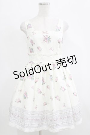 画像: Ank Rouge / フラワーブーケパネルプリントジャンパースカート M オフ H-26-01-26-1001-CA-OP-NS-ZH