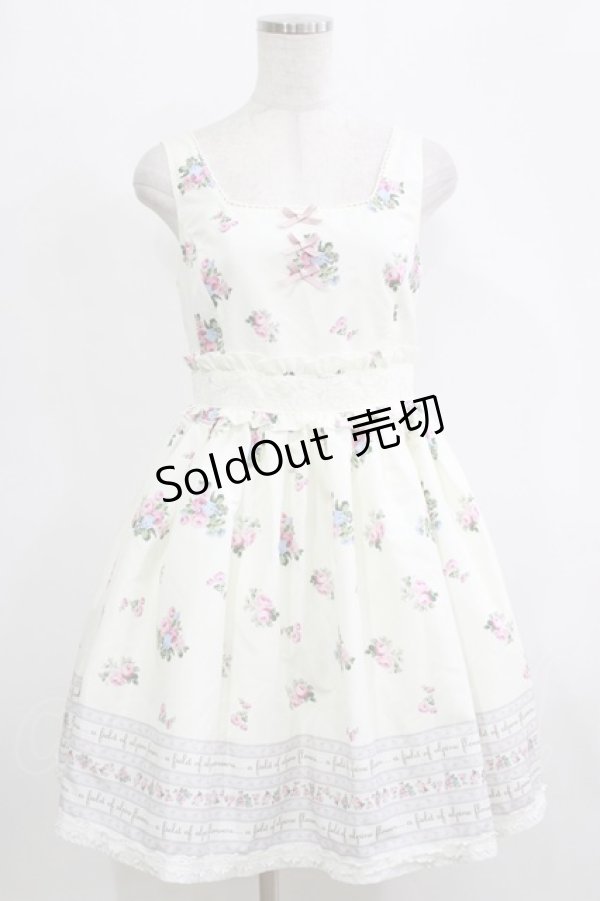 画像1: Ank Rouge / フラワーブーケパネルプリントジャンパースカート M オフ H-26-01-26-1001-CA-OP-NS-ZH (1)