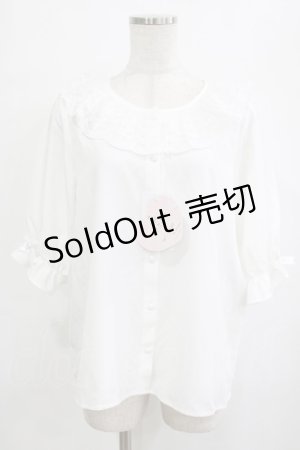 画像: m petit by misako / MSKデシンレースエリブラウス L オフ H-26-01-26-1028-LO-BL-NS-ZH