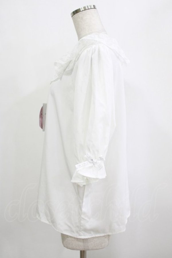 画像2: m petit by misako / MSKデシンレースエリブラウス L オフ H-26-01-26-1028-LO-BL-NS-ZH (2)