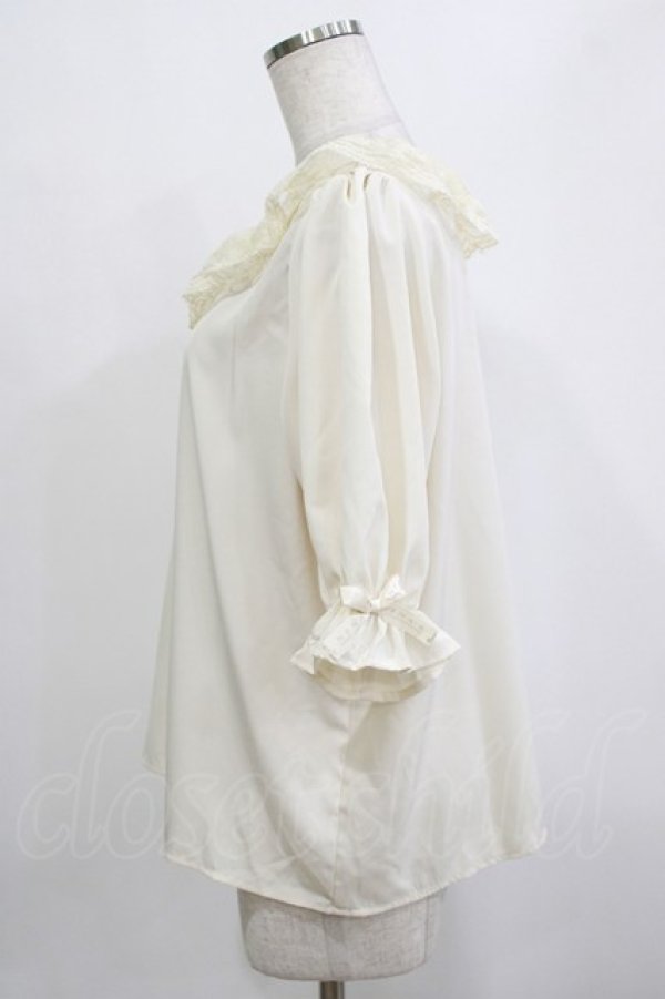 画像2: m petit by misako / MSKデシンレースエリブラウス L 生成り H-26-01-26-1029-LO-BL-NS-ZH (2)