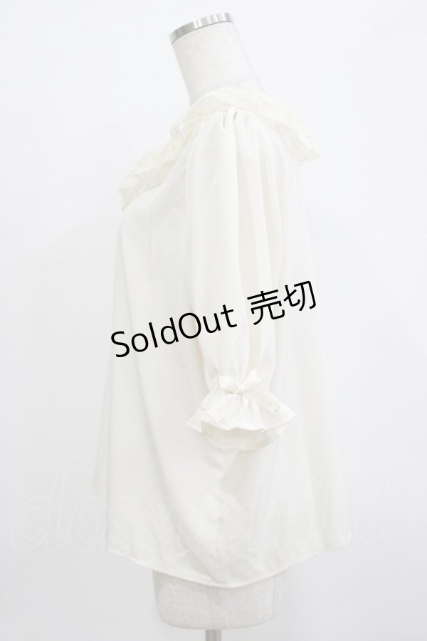 画像2: m petit by misako / MSKデシンレースエリブラウス L 生成り H-26-01-26-1029-LO-BL-NS-ZH (2)