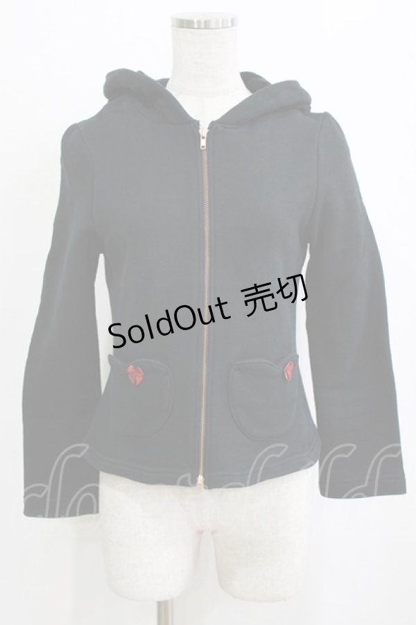 画像1: BABY,THE STARS SHINE BRIGHT / おとぎの森のローズパーカー Free ブラック H-26-01-26-1038-BA-TO-NS-ZH (1)