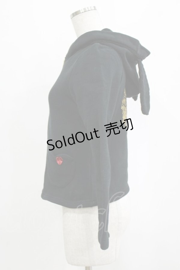 画像2: BABY,THE STARS SHINE BRIGHT / おとぎの森のローズパーカー Free ブラック H-26-01-26-1038-BA-TO-NS-ZH (2)