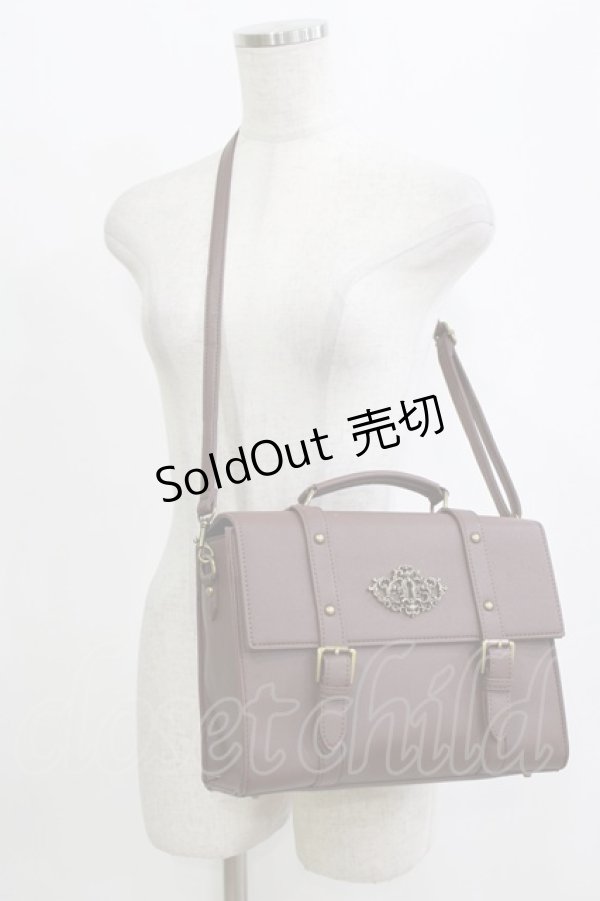 画像1: Kurumi Collaboration / CLK*カギアナバッグ　鍵穴サッチェルバッグ  ブラウン H-26-01-26-1039-GO-BG-NS-ZH (1)