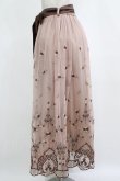 画像2: axes femme / チュールカラー刺繍スカート M ブラウン H-26-01-26-1004-AX-SK-YZ-ZH (2)