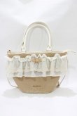 画像2: axes femme / レースフリルかごトート  アイボリー H-26-01-26-1041-AX-BG-NS-ZH (2)