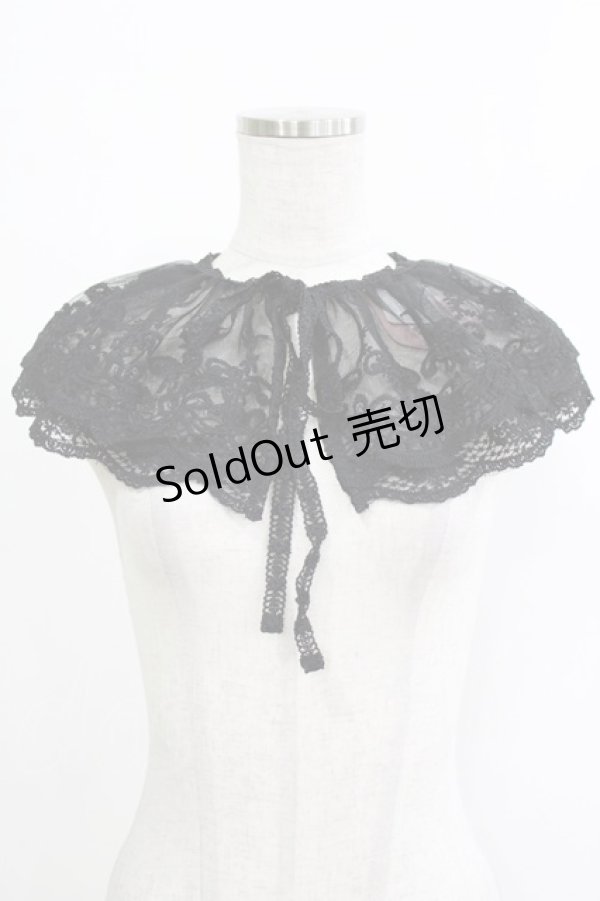 画像1: m petit by misako / AMレースツケエリ  ブラック H-26-01-26-1048-LO-ZA-NS-ZH (1)