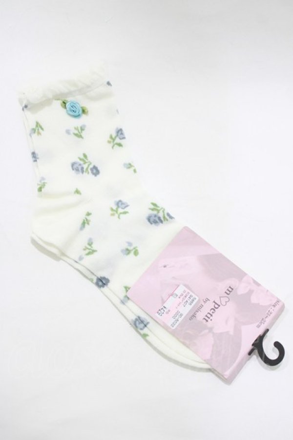 画像1: m petit by misako / ECAMCSバラモチーフ  オフ/サックス H-26-01-26-1049-LO-ZA-NS-ZH (1)